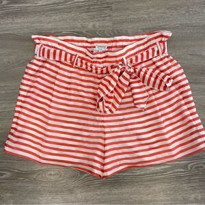 Armani Collezioni Silk Red Striped Mini shirts sz 10 or L Cruise Collection